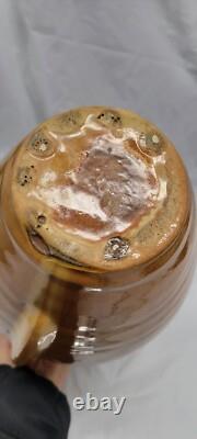 North Carolina pottery 2 handle handle tan 10.75 inch Vintage Amphora # 5693