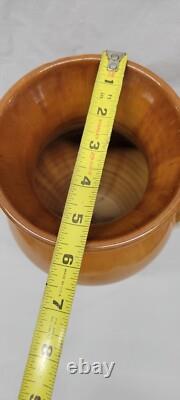 North Carolina pottery 2 handle handle tan 10.75 inch Vintage Amphora # 5693