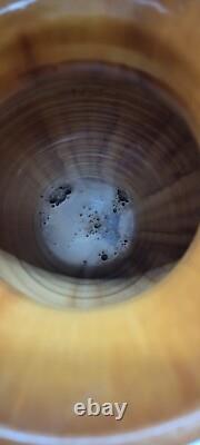 North Carolina pottery 2 handle handle tan 10.75 inch Vintage Amphora # 5693