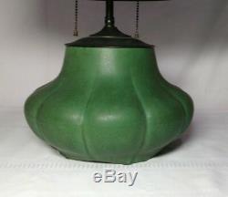 ORIGINAL HAMPSHIRE POTTERY TABLE LAMP w 16 TURTLEBACK DOME, ARTS & CRAFTS