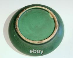 Old Pottery Matt Green Arts & Crafts Antique Hand Turned Low Vase Bowl