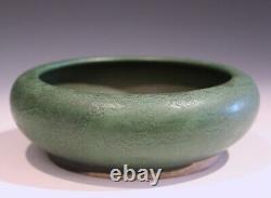 Old Pottery Matt Green Arts & Crafts Antique Hand Turned Low Vase Bowl