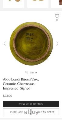 One 3 pcs set Italy hand-crafted Green/yellow pottery tulip vase Aldo Londi