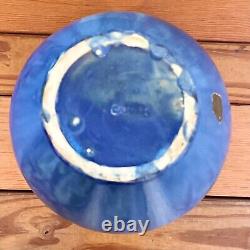 Outstanding Camark Pottery Matte Blue Arts & Crafts 2 handled Drip Vase Arkansas