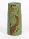 Overbeck Pottery Arts & Crafts Carved Vase Matte Brown Green Art Deco Butterfly