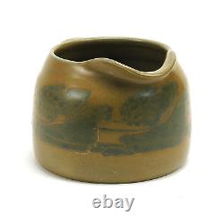 Overbeck Pottery landscape panel 9x5 pitcher matte green arts & crafts