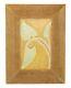 Owens Pottery Arts And Crafts Yellow And Tan Leaves Tile Framed