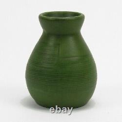 Owens Pottery matte green arts & crafts geometric tribal design vase