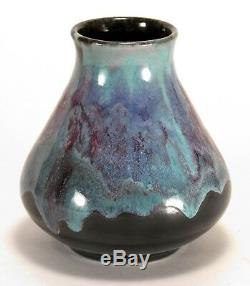 PRP Saturday Evening Girls pottery blue red black drip vase arts & crafts