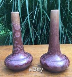 Pair Thomas Gotham 8 1/2 California Crystalline Arts & Crafts Pottery Vases