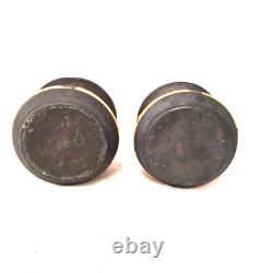 Pair Weller Claywood Planter Pots Arts Crafts Floral Relief Pottery USA Antique