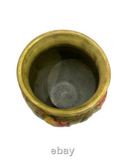 Pair of Weller Ceramic Apple Vases Ohio Art Pottery Baldin Pattern, 1920's