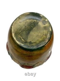 Pair of Weller Ceramic Apple Vases Ohio Art Pottery Baldin Pattern, 1920's