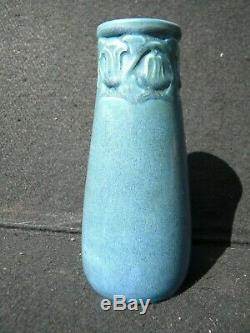 Perfect 6 Rookwood 1928 Arts & Crafts Period Matte Blue Glaze Bud Vase