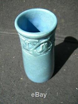 Perfect 6 Rookwood 1928 Arts & Crafts Period Matte Blue Glaze Bud Vase