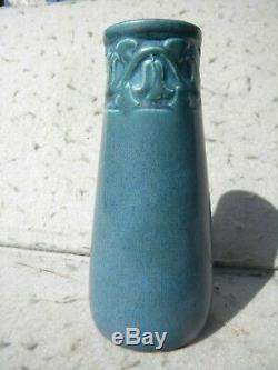 Perfect 6 Rookwood 1928 Arts & Crafts Period Matte Blue Glaze Bud Vase