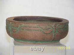 Peters & Reed Antique c1900 American Art Pottery Arts & Crafts DragonFly Bowl