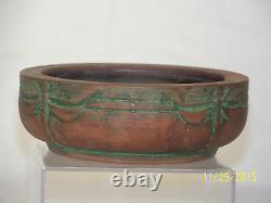 Peters & Reed Antique c1900 American Art Pottery Arts & Crafts DragonFly Bowl