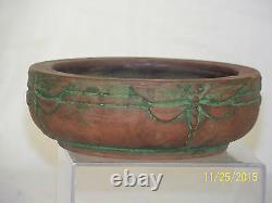 Peters & Reed Antique c1900 American Art Pottery Arts & Crafts DragonFly Bowl