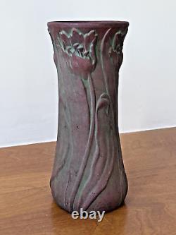 Peters Reed Ohio Arts Crafts Mission Moss Aztec Flower Art Pottery Vase Antique