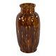 Peters And Reed 1920s Arts And Crafts Pottery Brown Marbleized Ceramic Vase