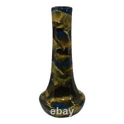 Peters and Reed Marbleized 1920s Arts And Crafts Pottery Blue Ceramic Vase 49