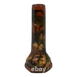 Peters and Reed Marbleized 1920s Arts And Crafts Pottery Brown Ceramic Bud Vase