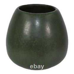 Peters and Reed Vintage Arts and Crafts Pottery Mottled Matte Green Ceramic Vase