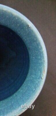 Pewabic Pottery Arts & Crafts 2003 Medium Matte Peacock Leaf Classic Vase 8