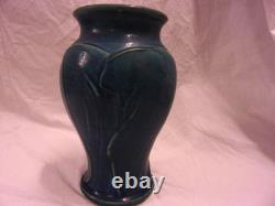 Pewabic Pottery Matte Teal Green Glaze Vase Signed WU Arts&Crafts Modern 8 1/2