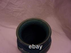 Pewabic Pottery Matte Teal Green Glaze Vase Signed WU Arts&Crafts Modern 8 1/2