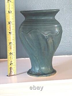 Pewabic Pottery Matte Teal Green Glaze Vase Stamped 1997 Arts&Crafts 6 1/2