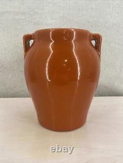 Pfaltzgraff 1930s Vintage Arts And Crafts Pottery Gloss Orange Vase