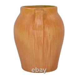 Pfaltzgraff 1930s Vintage Arts And Crafts Pottery Uranium Matte Orange Vase