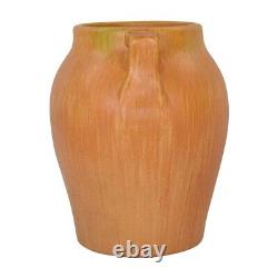Pfaltzgraff 1930s Vintage Arts And Crafts Pottery Uranium Matte Orange Vase