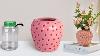 Plastic Jar Flower Vase Strawberry Shape Flower Vase Making Best Out Of Waste