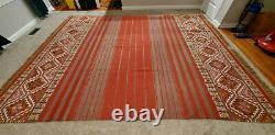 Pottery Barn 8'x10' Handwoven Wool Kilim Tapis Mahal Rug Arts & Crafts Mission