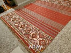 Pottery Barn 8'x10' Handwoven Wool Kilim Tapis Mahal Rug Arts & Crafts Mission