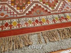 Pottery Barn 8'x10' Handwoven Wool Kilim Tapis Mahal Rug Arts & Crafts Mission