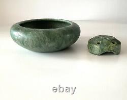 Poxon Vernon Kilns Los Angeles Arts&Crafts Pottery Bowl/Frog Matte Green Rare