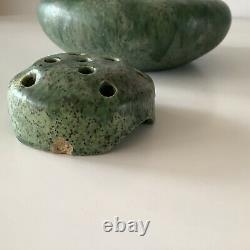 Poxon Vernon Kilns Los Angeles Arts&Crafts Pottery Bowl/Frog Matte Green Rare