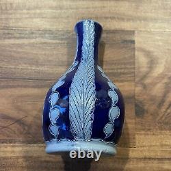 RARE! 6 Remmy Fils Betschdorf Alsace France Salt Glazed Vase SIGNED Etched Blue