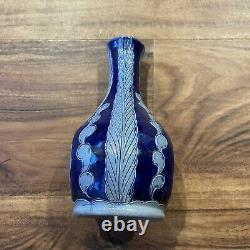 RARE! 6 Remmy Fils Betschdorf Alsace France Salt Glazed Vase SIGNED Etched Blue