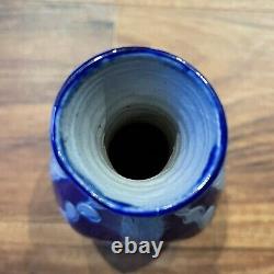 RARE! 6 Remmy Fils Betschdorf Alsace France Salt Glazed Vase SIGNED Etched Blue