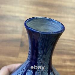 RARE! 6 Remmy Fils Betschdorf Alsace France Salt Glazed Vase SIGNED Etched Blue