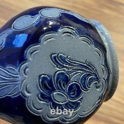 RARE! 6 Remmy Fils Betschdorf Alsace France Salt Glazed Vase SIGNED Etched Blue