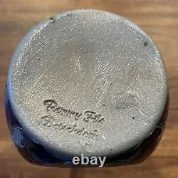 RARE! 6 Remmy Fils Betschdorf Alsace France Salt Glazed Vase SIGNED Etched Blue