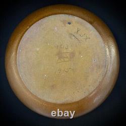 RARE Antique 1915 Arts & Crafts Pottery 8 Van Briggle Matte Brown Bowl withFrog