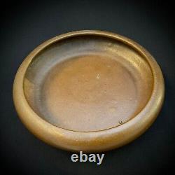 RARE Antique 1915 Arts & Crafts Pottery 8 Van Briggle Matte Brown Bowl withFrog