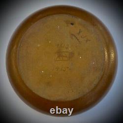 RARE Antique 1915 Arts & Crafts Pottery 8 Van Briggle Matte Brown Bowl withFrog